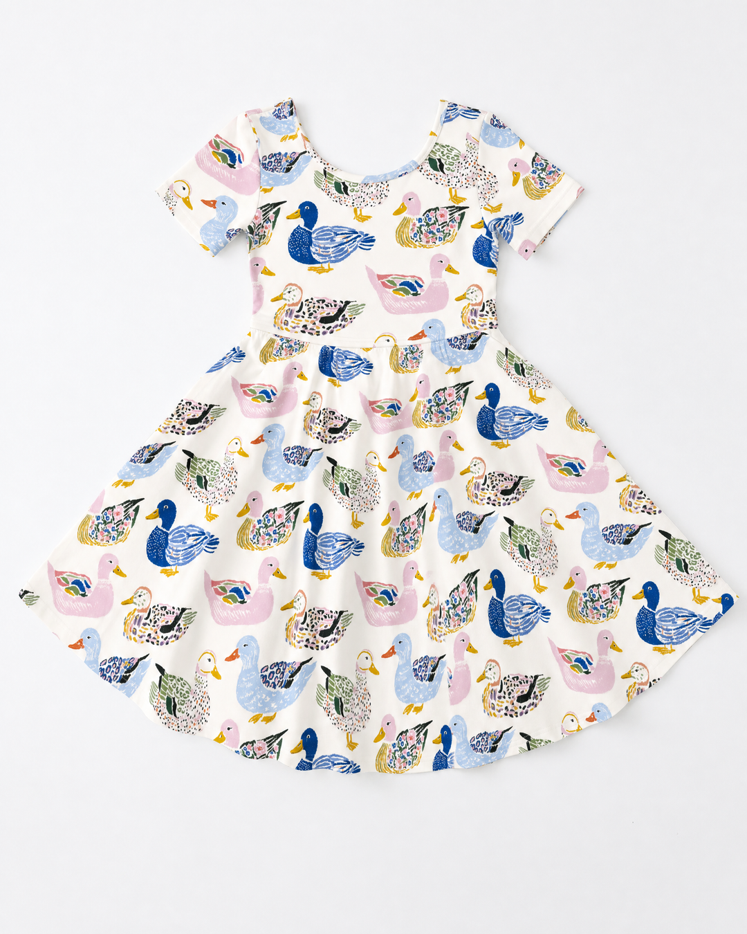 Whimsical Garden Ducks Bamboo Twirl Dress