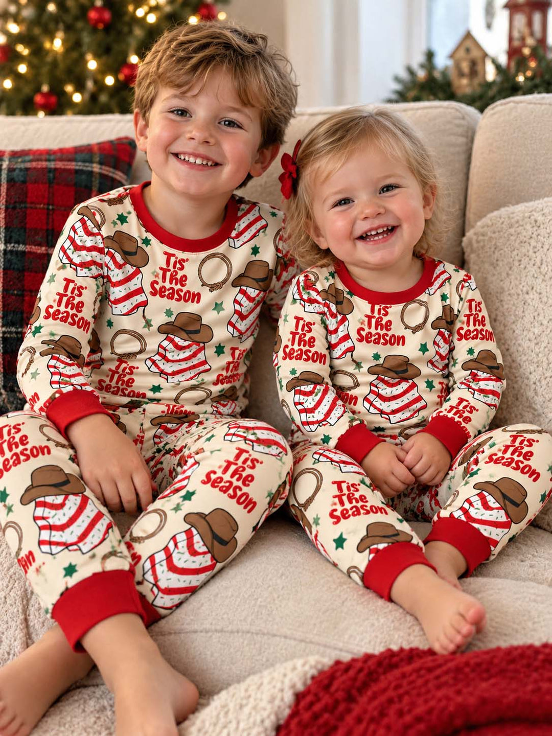 Tis The Season Cowboy Christmas Bamboo Two Piece Long Sleeve Pajama Set
