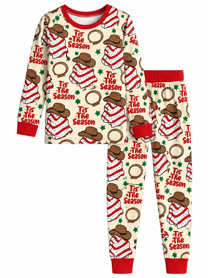 Tis The Season Cowboy Christmas Bamboo Two Piece Long Sleeve Pajama Set