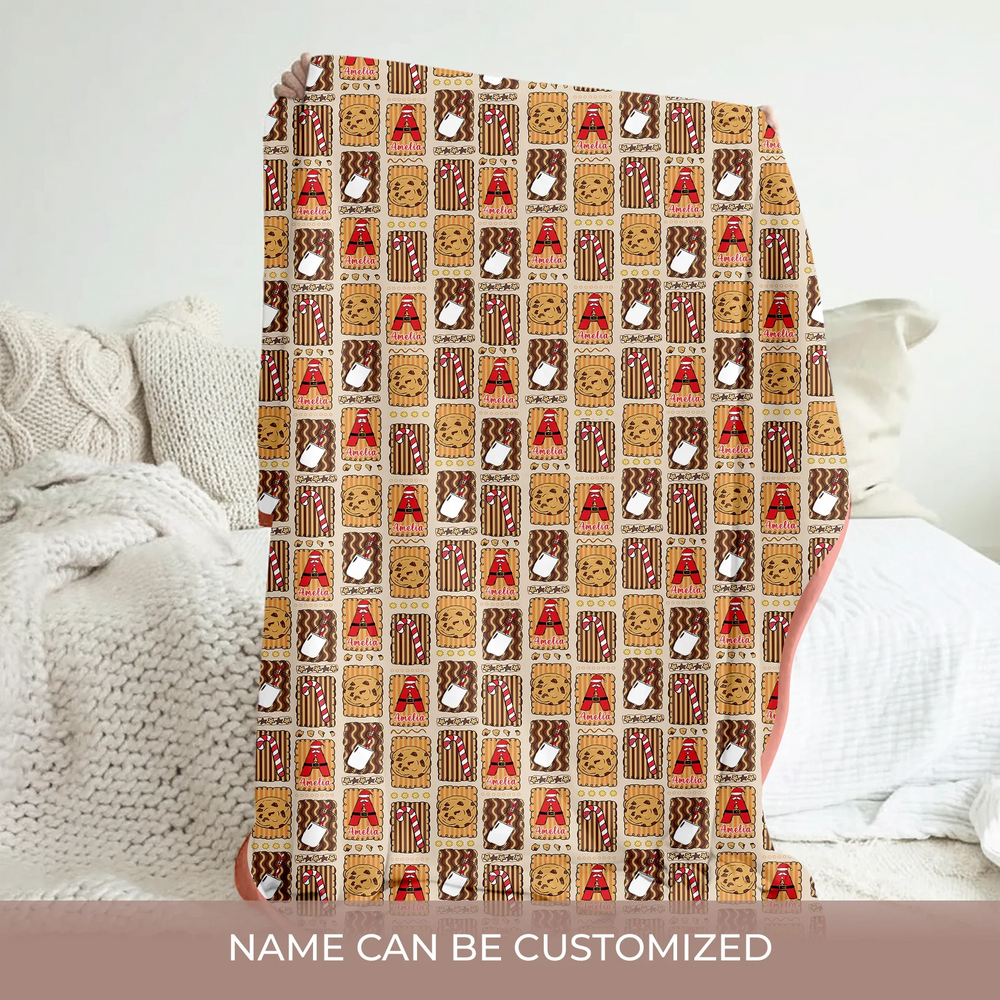 Custom Name Cookies and Milk Wonderland Toddler Blanket , Custom Name Cookies and Milk Wonderland Toddler Blanket - Default Title