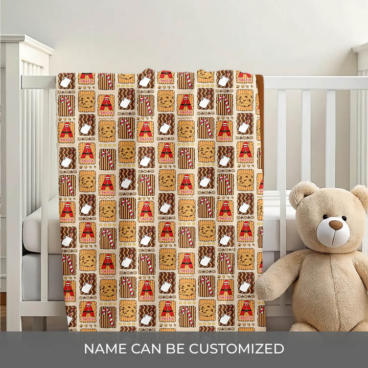 Custom Name Cookies and Milk Wonderland Toddler Blanket , Custom Name Cookies and Milk Wonderland Toddler Blanket - Default Title