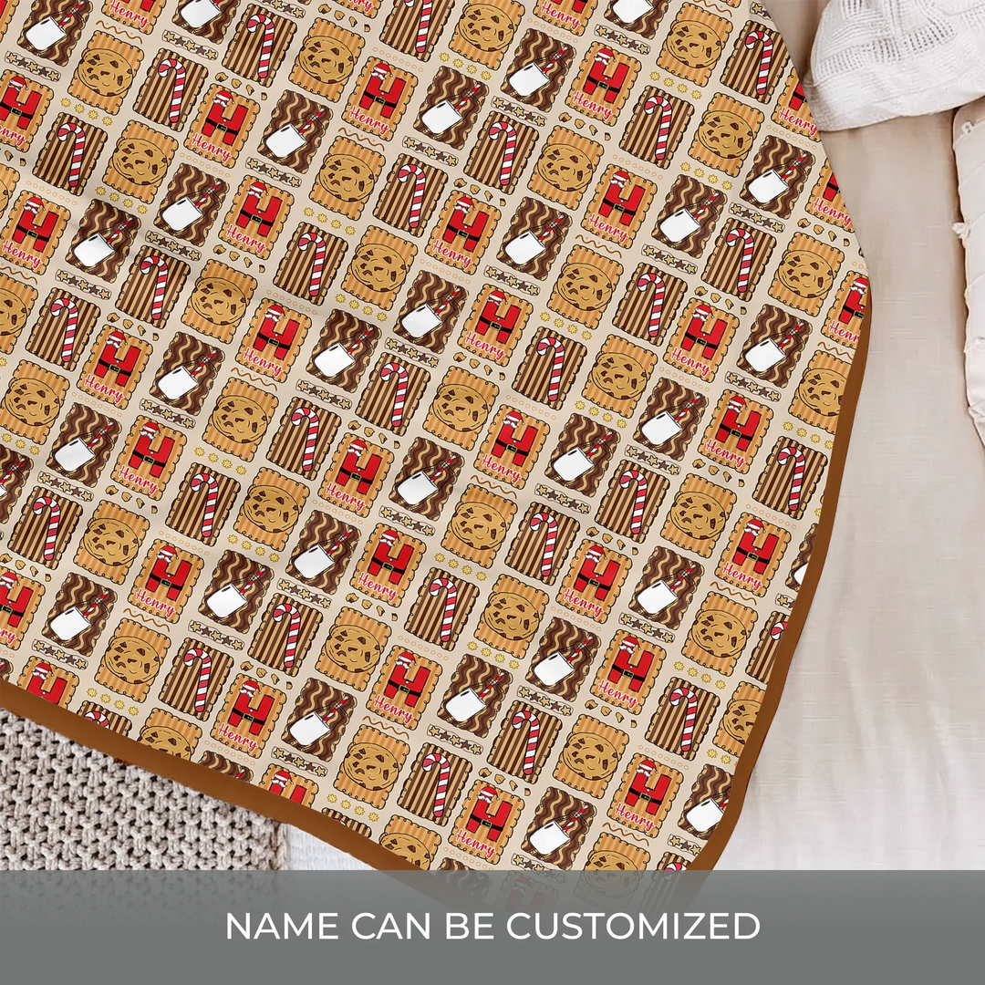 Custom Name Cookies and Milk Wonderland Toddler Blanket , Custom Name Cookies and Milk Wonderland Toddler Blanket - Default Title