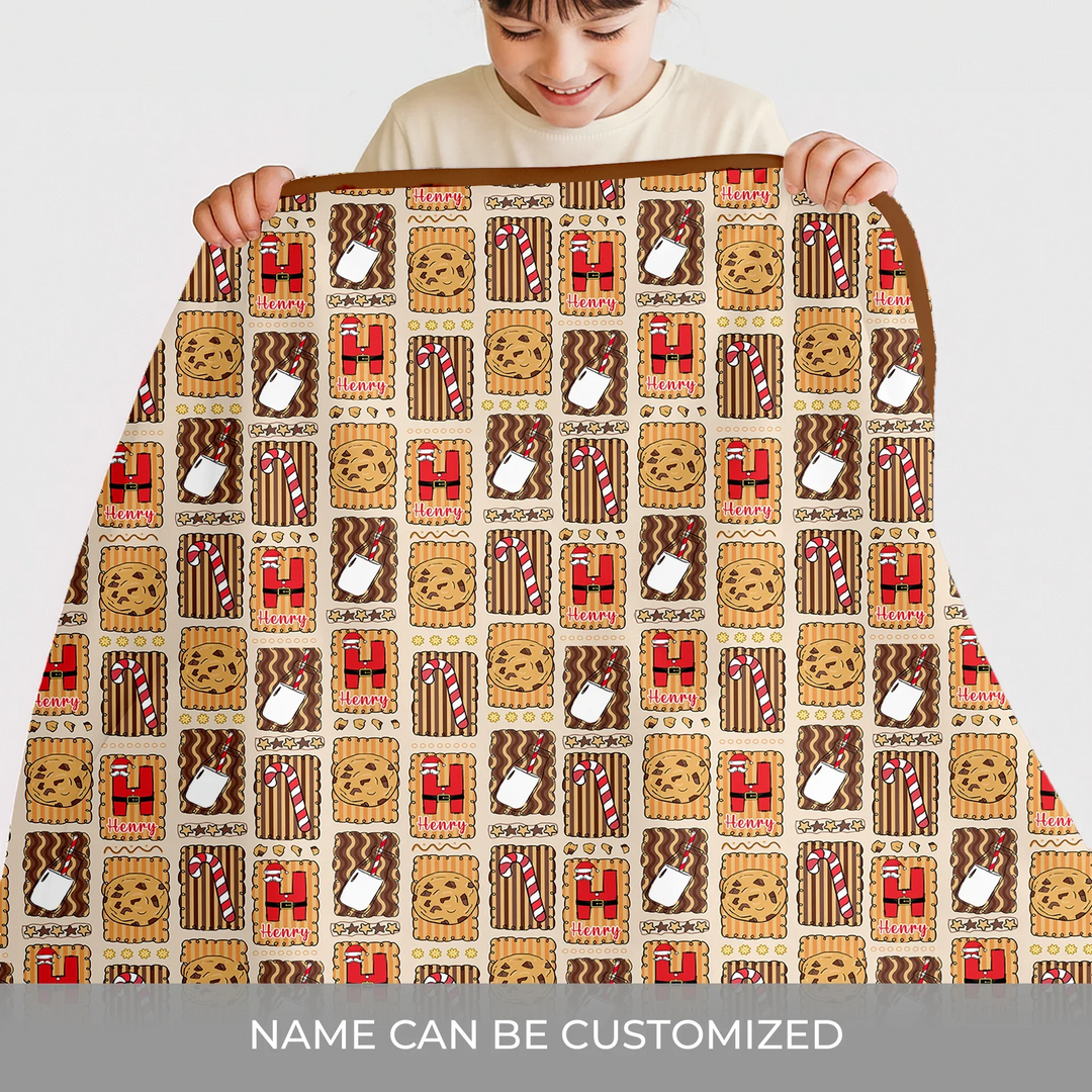 Custom Name Cookies and Milk Wonderland Toddler Blanket , Custom Name Cookies and Milk Wonderland Toddler Blanket - Default Title