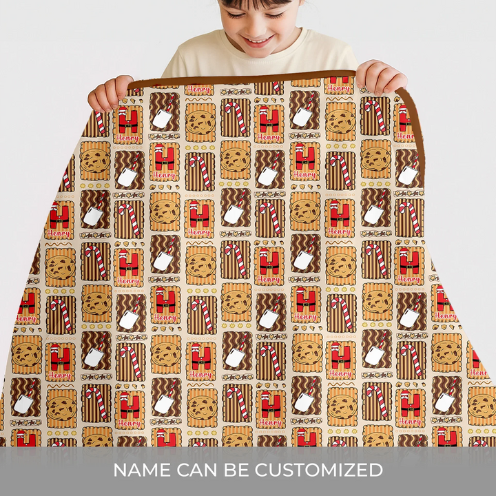 Custom Name Cookies and Milk Wonderland Toddler Blanket , Custom Name Cookies and Milk Wonderland Toddler Blanket - Default Title