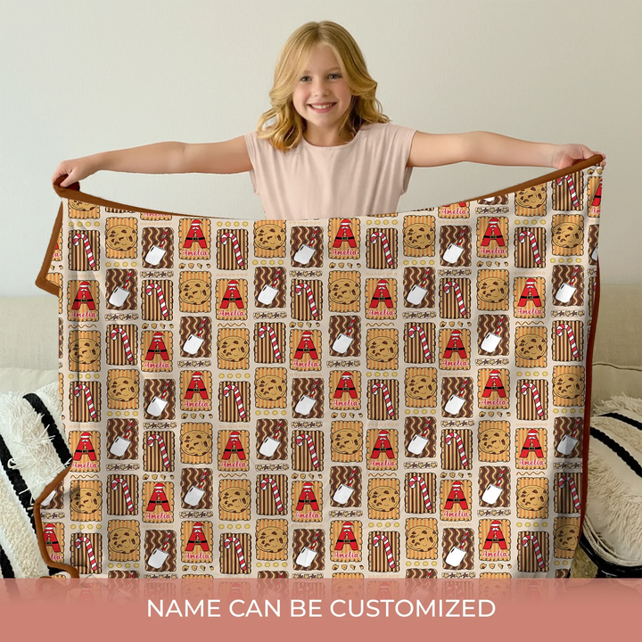 Custom Name Cookies and Milk Wonderland Toddler Blanket , Custom Name Cookies and Milk Wonderland Toddler Blanket - Default Title