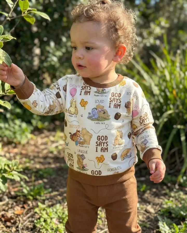God Says I Am Little Blessings Bamboo Crewneck Sweatshirt