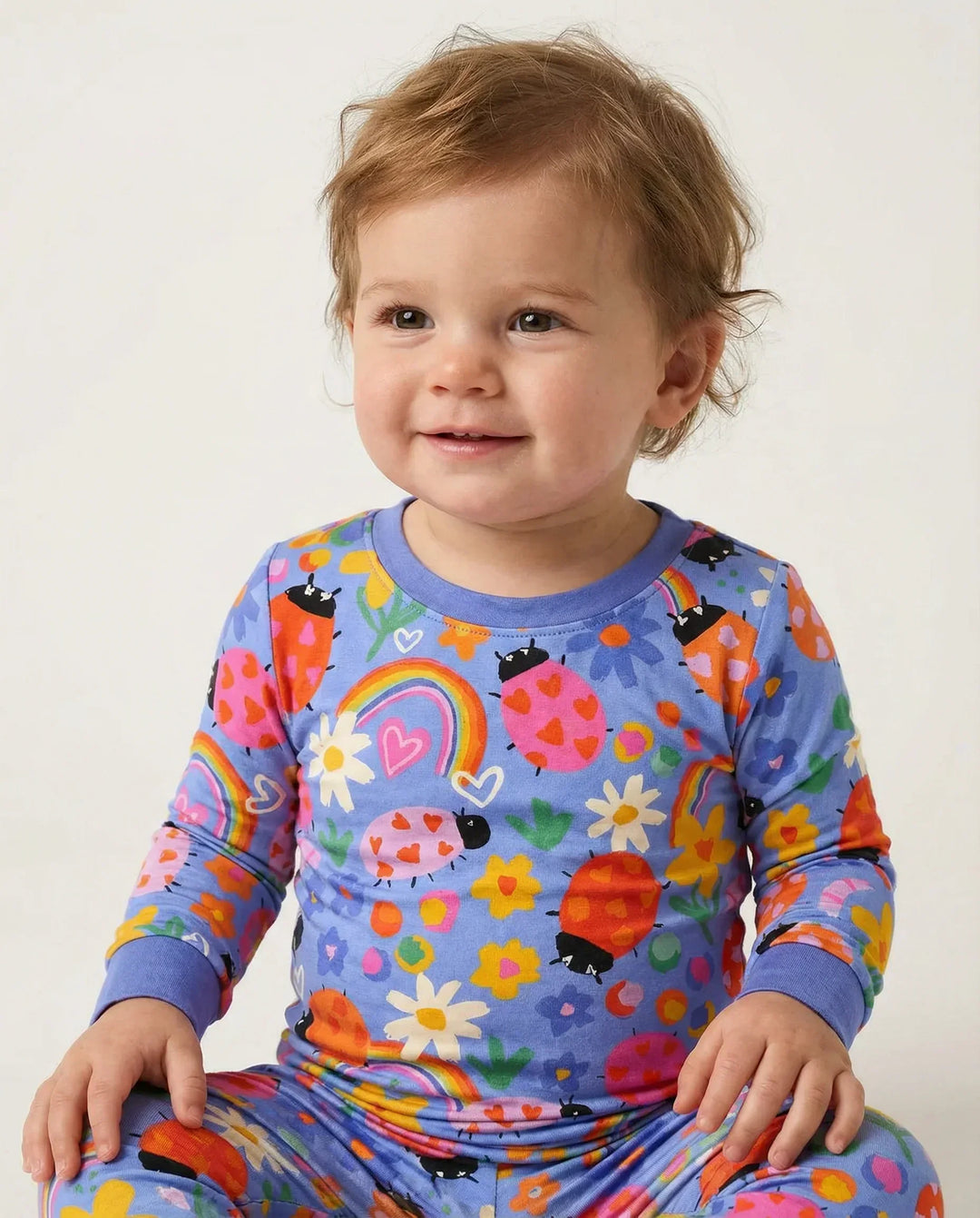Lady Bugs Bamboo Two Piece Long Sleeve Pajama Set