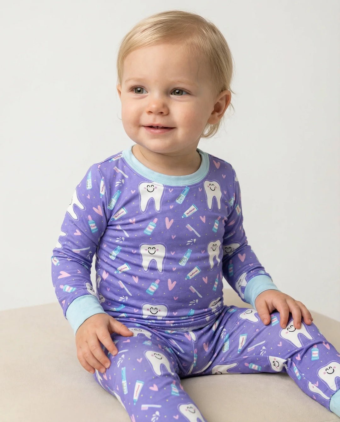 Brushing Teeth Bamboo Two-Piece Pajama Set