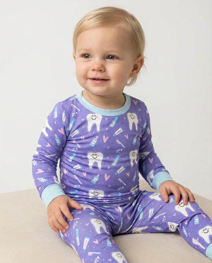 Brushing Teeth Bamboo Two-Piece Pajama Set
