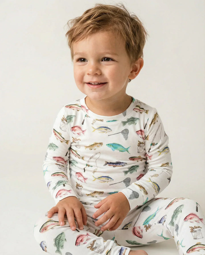 Gone Fishing Bamboo Two Piece Pajama Set