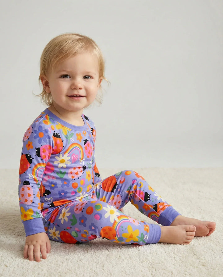 Lady Bugs Bamboo Two Piece Long Sleeve Pajama Set