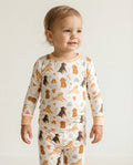Conjunto de pijama de dos piezas de bambú Brown Dogs