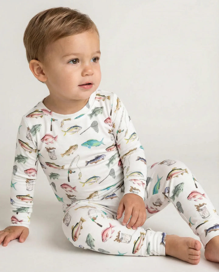 Gone Fishing Bamboo Two Piece Pajama Set