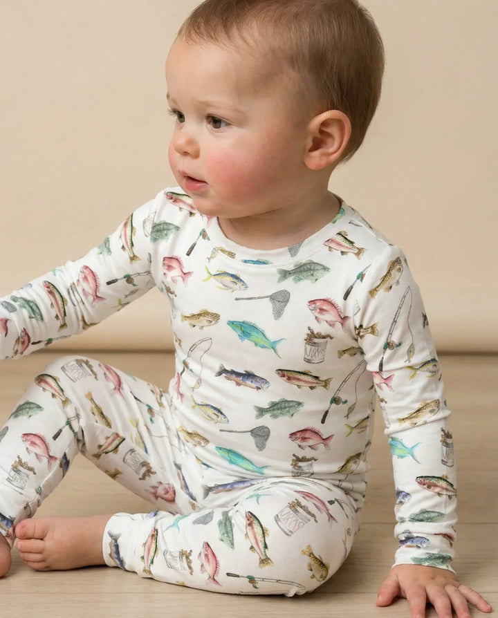 Gone Fishing Bamboo Two Piece Pajama Set