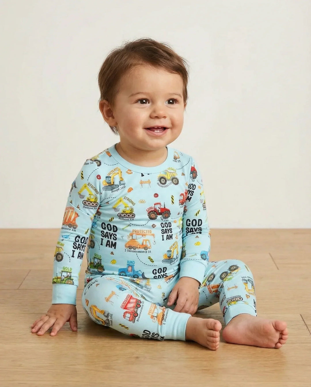 God Says I Am Boy Bamboo Two Piece Long Sleeve Pajama Set