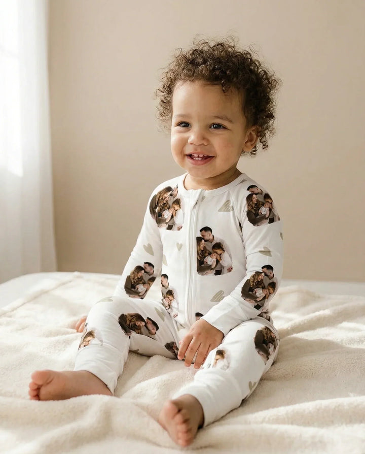 Custom Face All Over Print Baby Bamboo Convertible Zippy