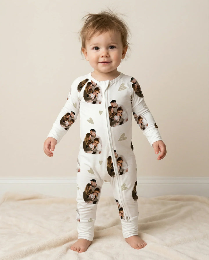 Custom Face All Over Print Baby Bamboo Convertible Zippy