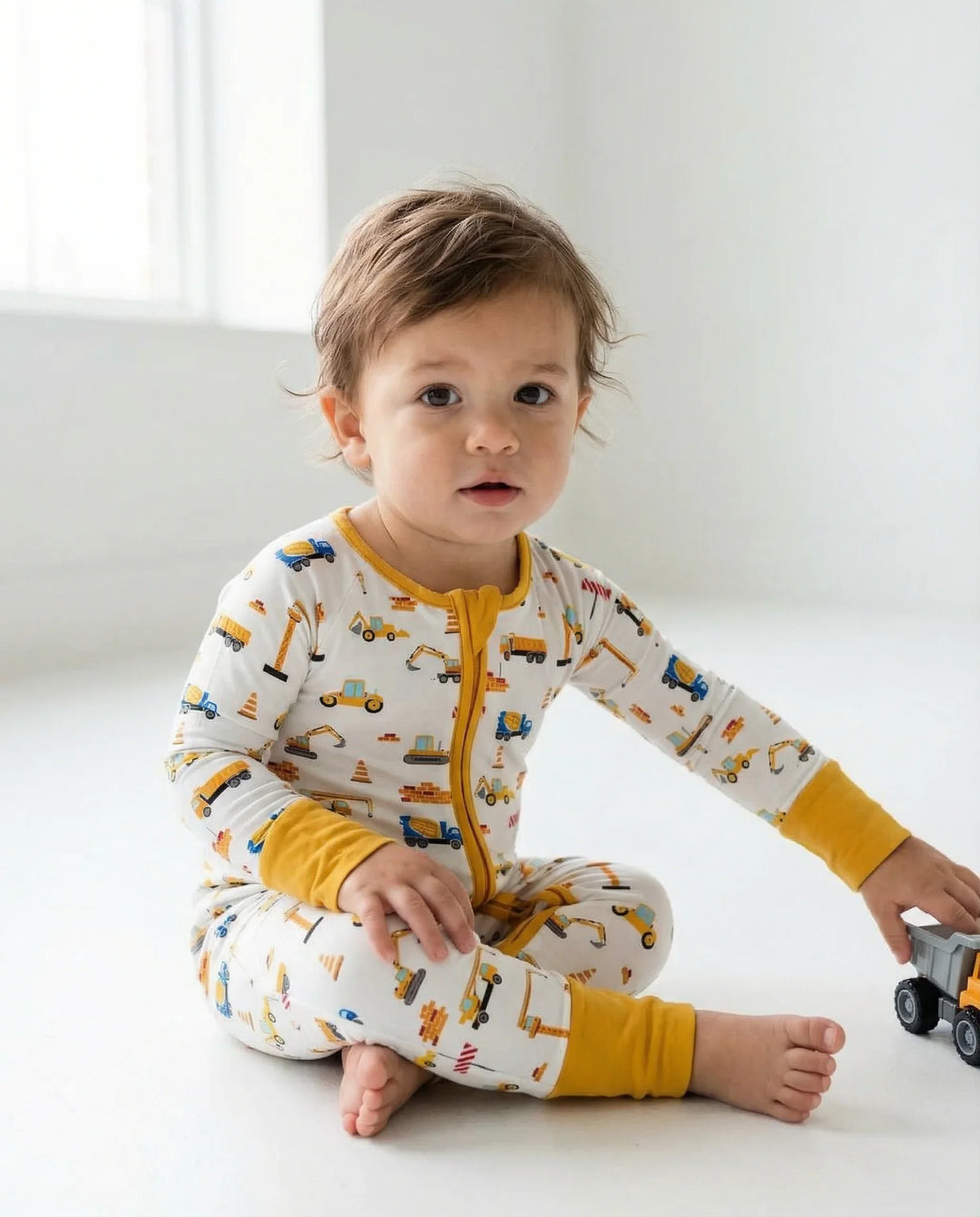 Construction Bamboo Convertible Zippered Romper