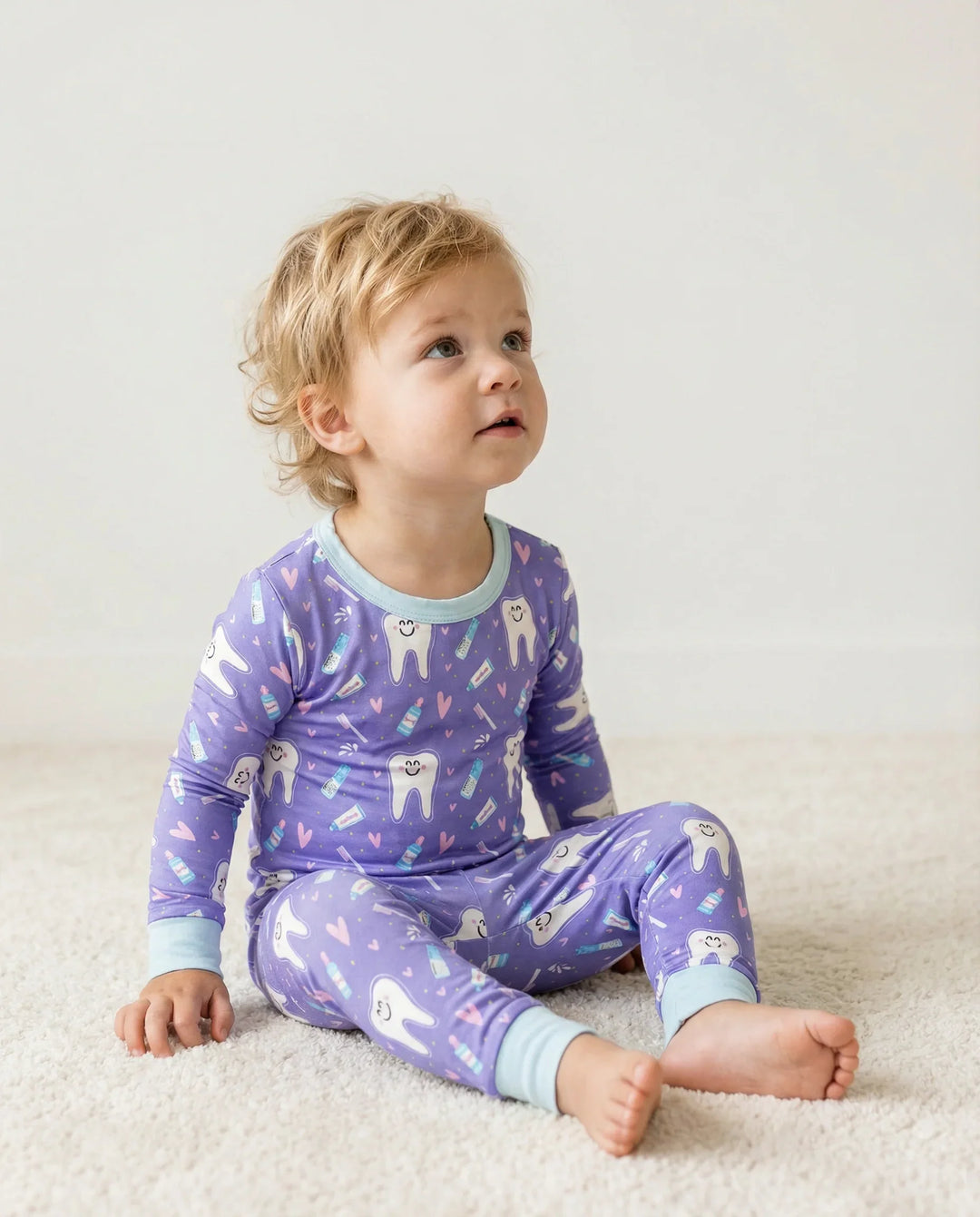 Brushing Teeth Bamboo Two-Piece Pajama Set