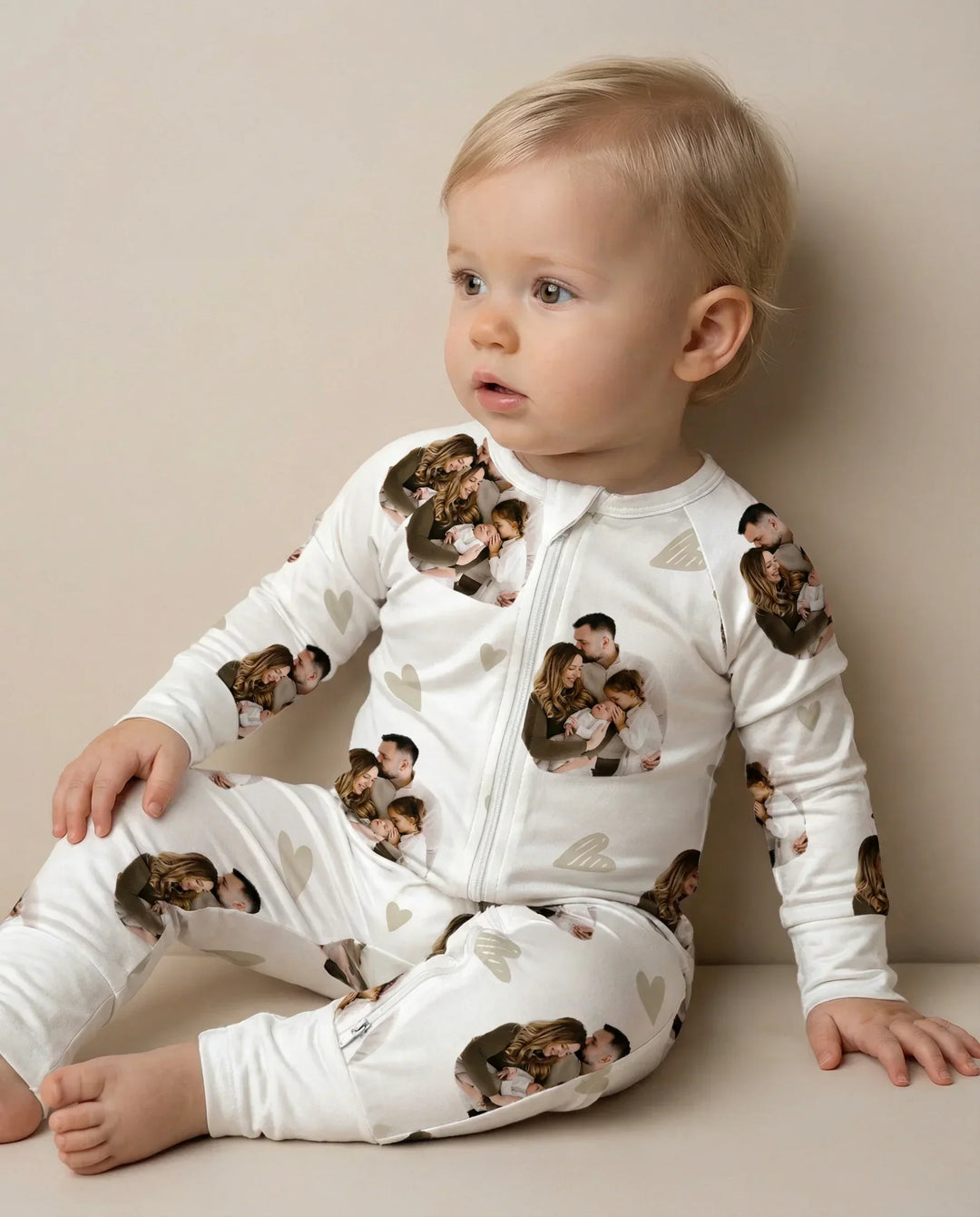 Custom Face All Over Print Baby Bamboo Convertible Zippy