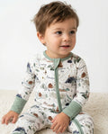 Camping Route Map Bamboo Convertible Zippered Romper