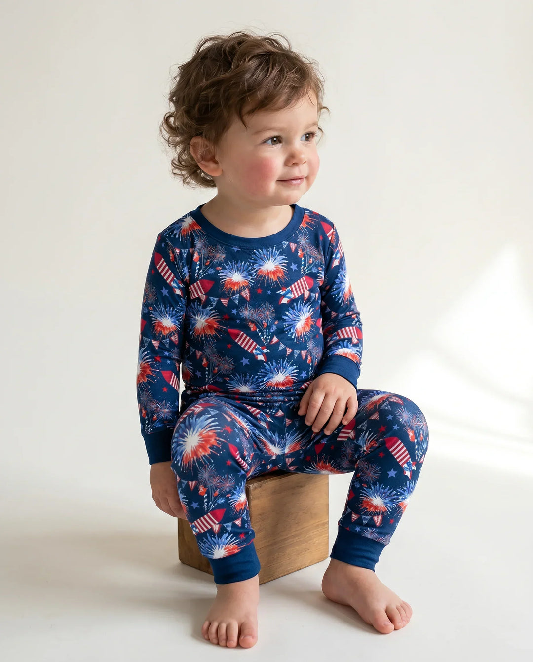 Firework Bamboo Two Piece Long Sleeve Pajama Set