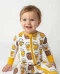 Beer Mugs and Barrels Bamboo Convertible Zippered Romper