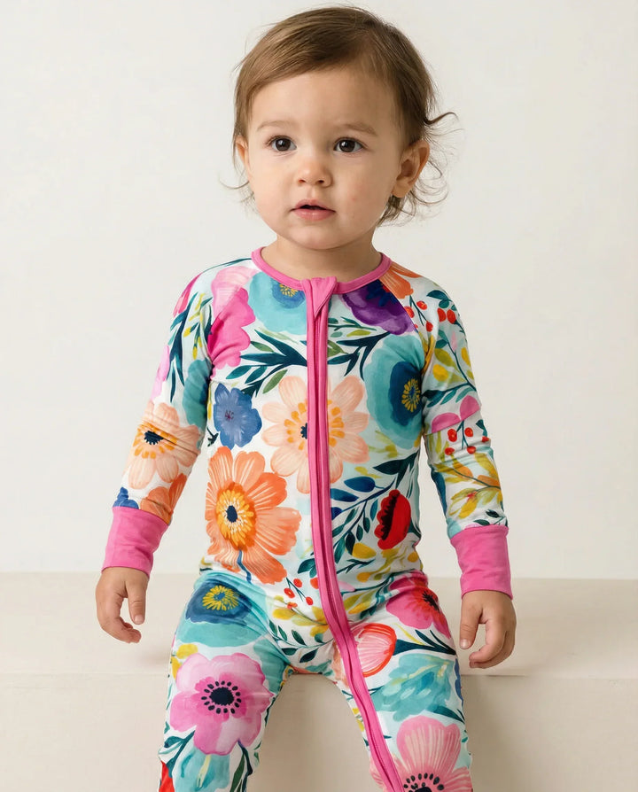 Secret Garden Bamboo Convertible Zippered Romper