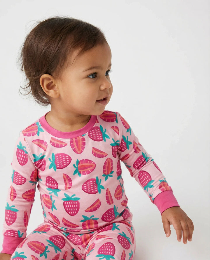 Sweet Strawberries Bamboo Two Piece Pajama Set