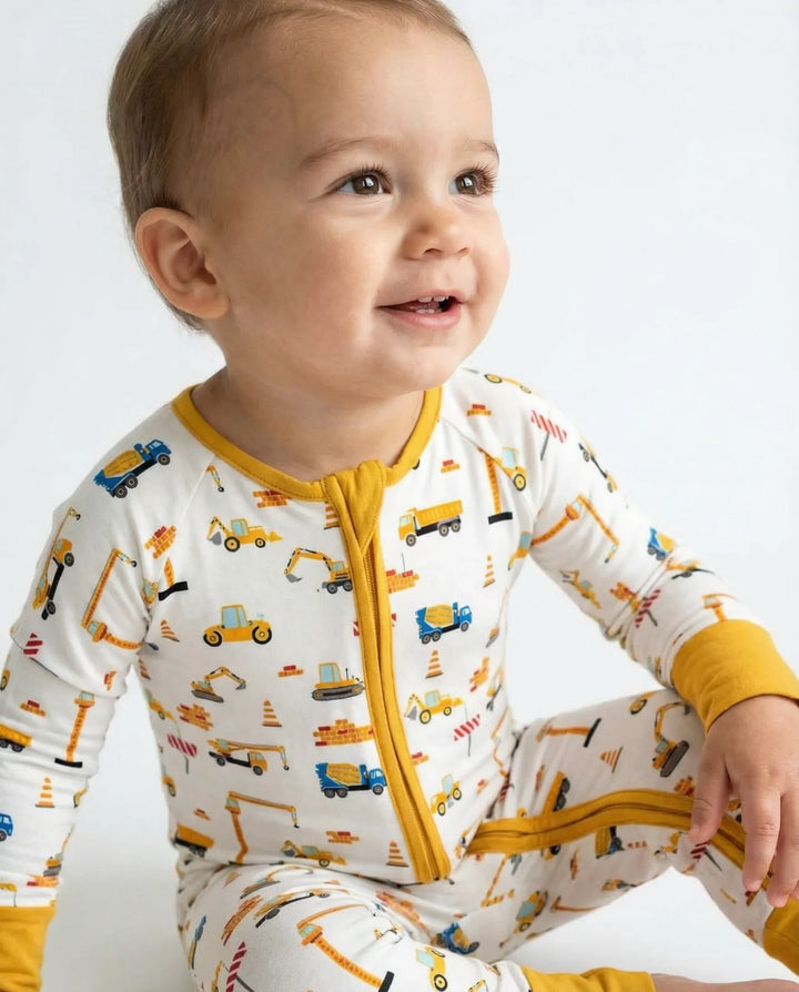 Construction Bamboo Convertible Zippered Romper