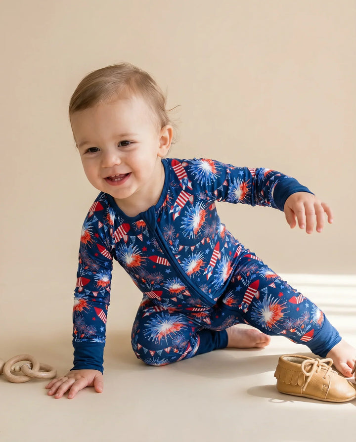 Firework Bamboo Convertible Zippered Romper