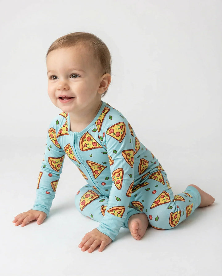 Pizza Doodle Bamboo Convertible Zippered Romper