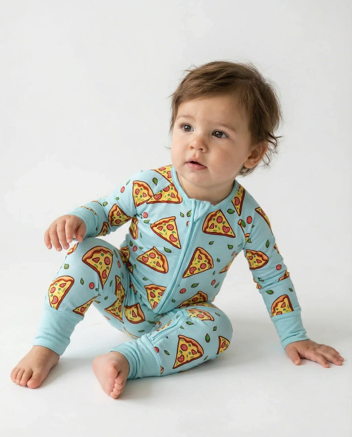 Pizza Doodle Bamboo Convertible Zippered Romper