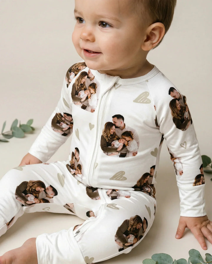 Custom Face All Over Print Baby Bamboo Convertible Zippy