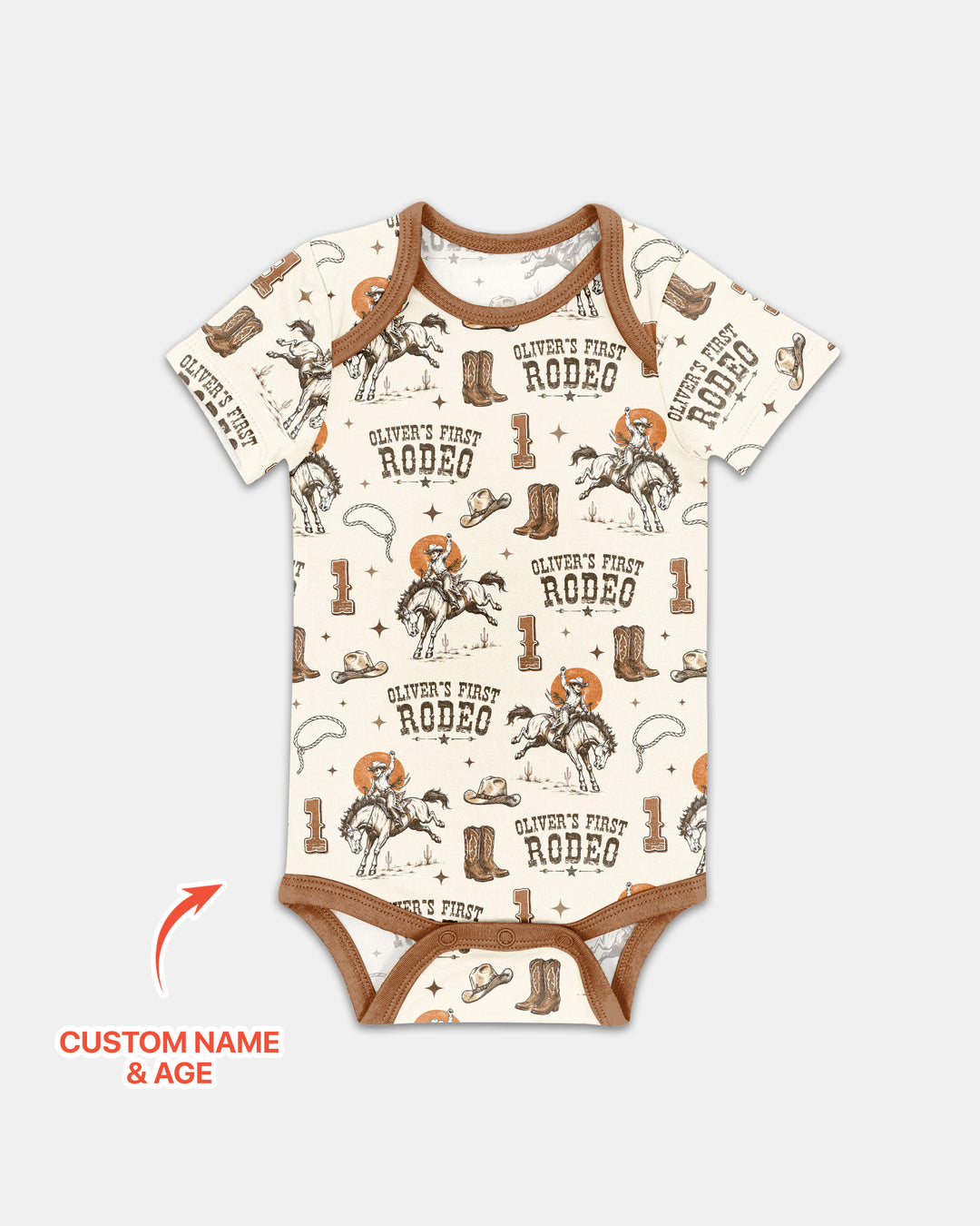Custom Name Birthday Rodeo Bamboo Bodysuit
