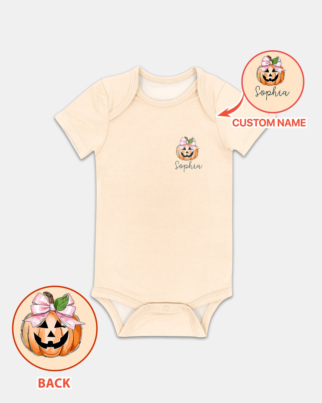 Personalized Name Baby Boo Outfits First Halloween Bamboo Bodysuit