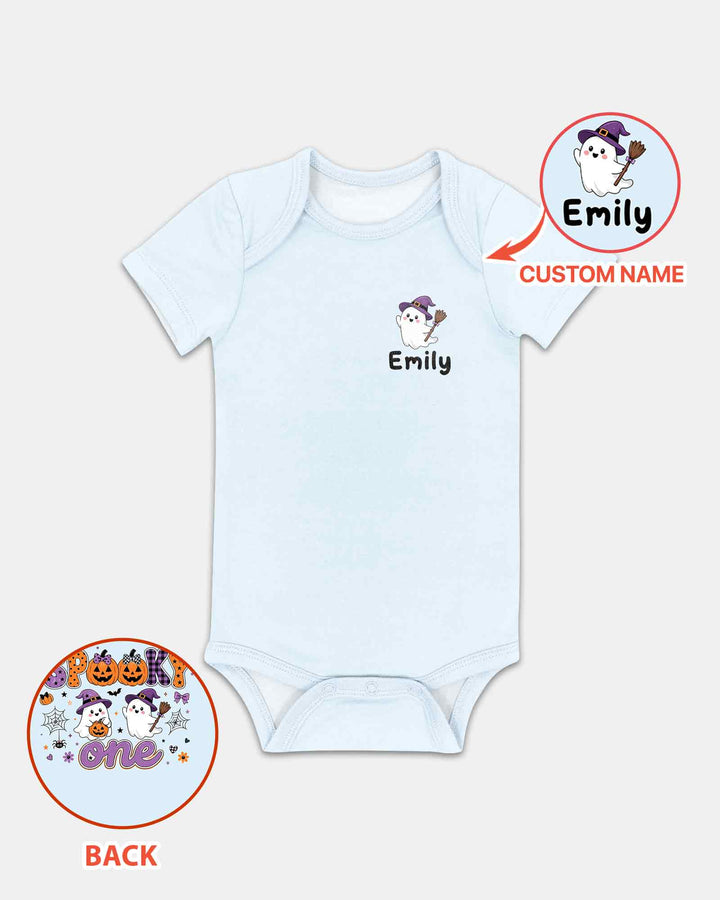Personalized Spooky One Baby Boo Halloween First Birthday Bamboo Bodysuit