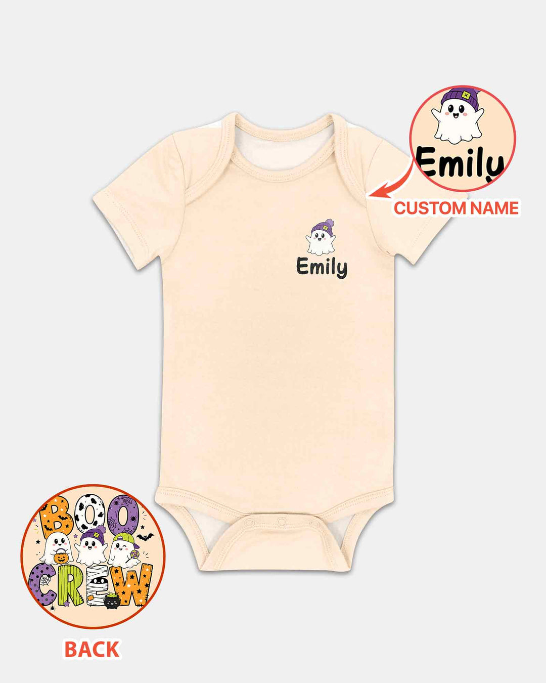 Personalized Boo Crew Halloween Ghost Group Spooky Bamboo Bodysuit