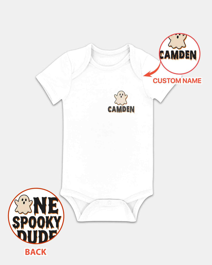 Personalized Ghost Halloween Baby Bamboo Bodysuit