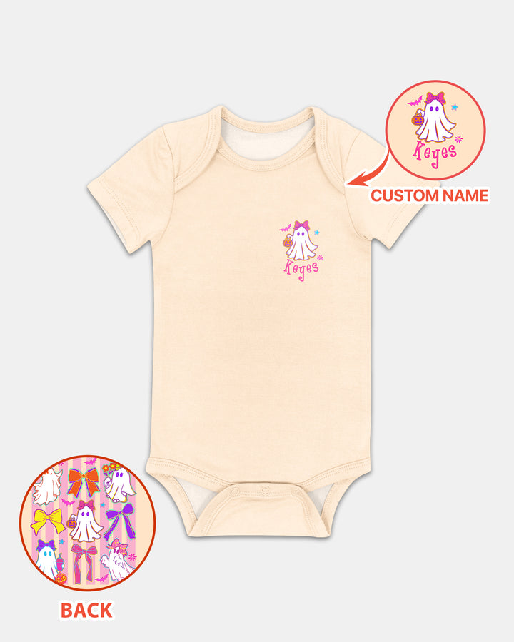 Personalized Coquette Ghost Halloween Bamboo Bodysuit