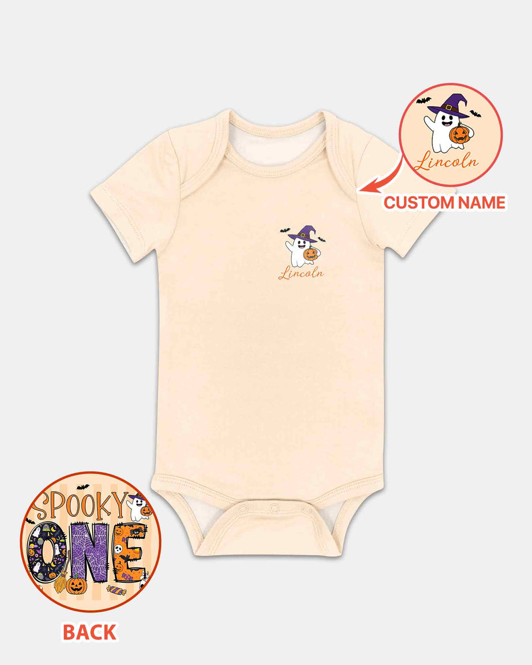 Personalized Spooky One Halloween First Birthday Bamboo Bodysuit