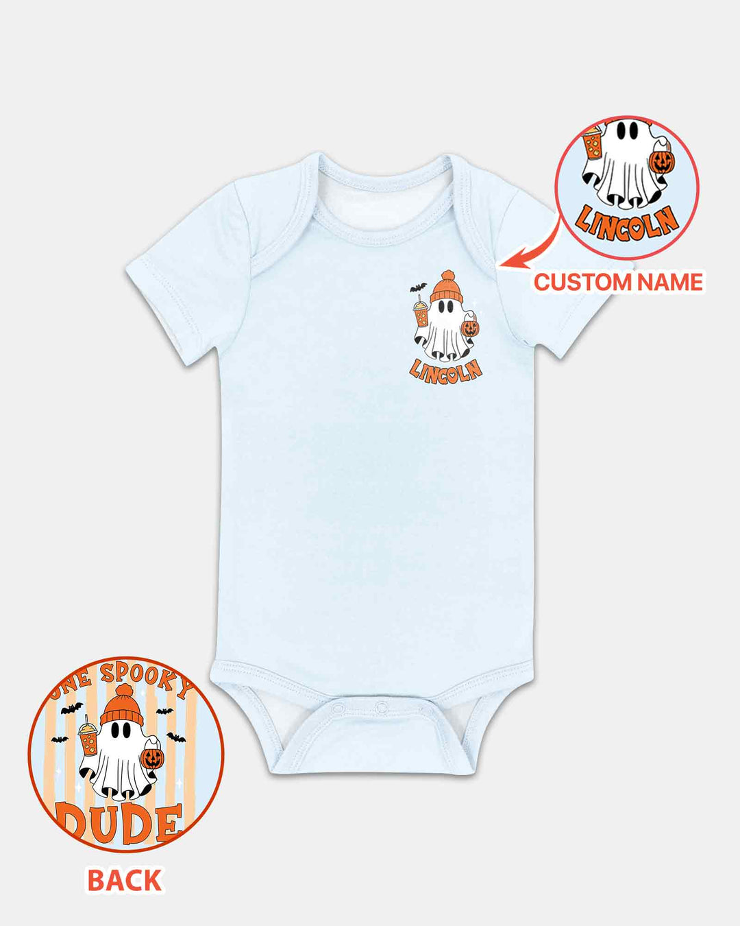 Personalized One Spooky Dude Halloween Baby Birthday Halloween Bamboo Bodysuit