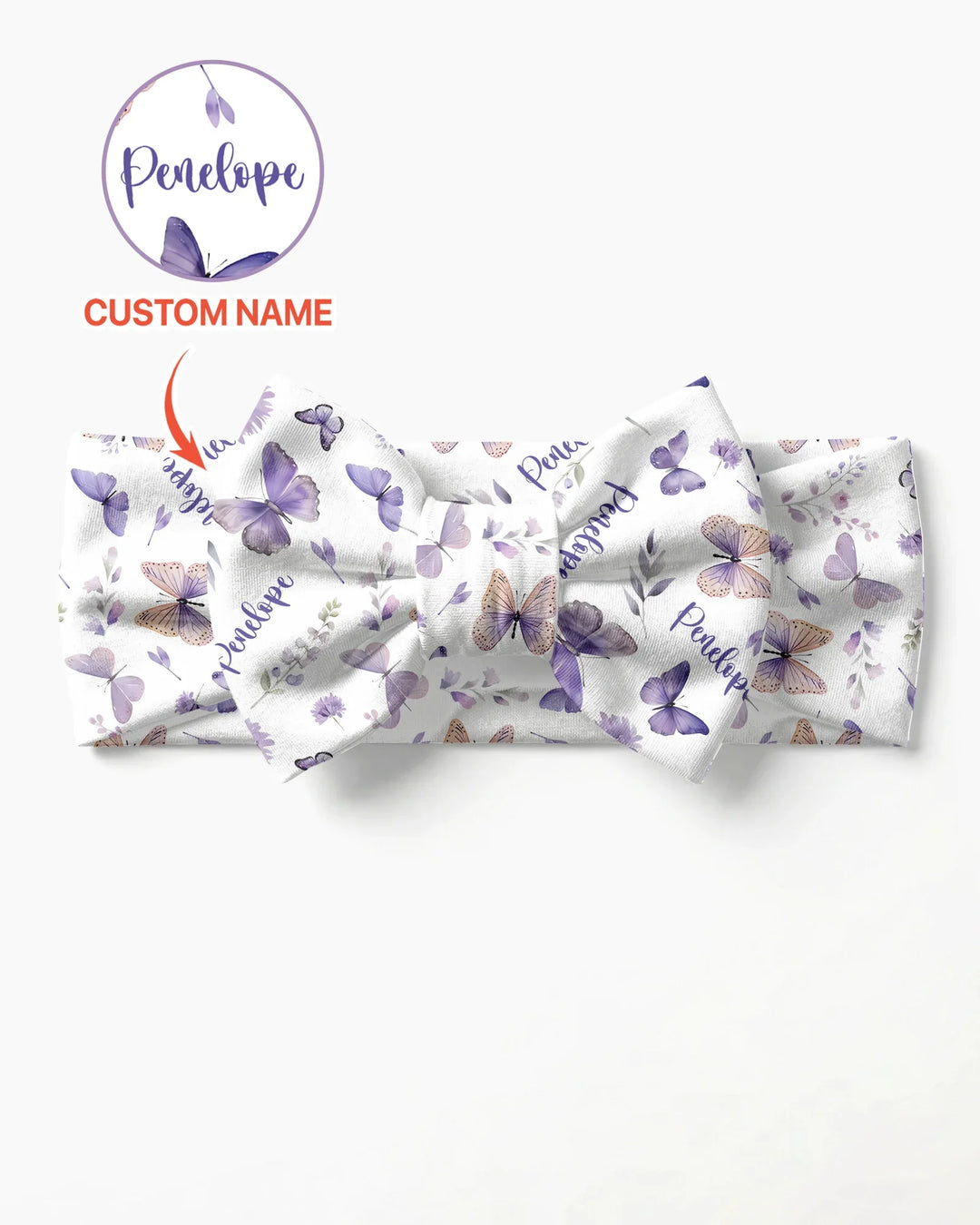 Custom Name Lilac Bloom Headband