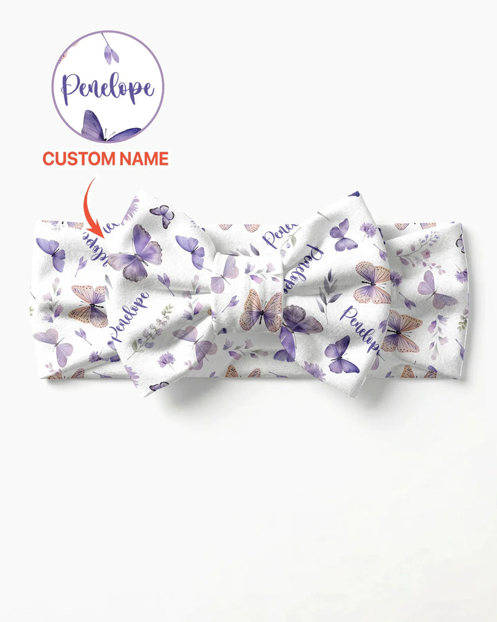 Custom Name Lilac Bloom Headband