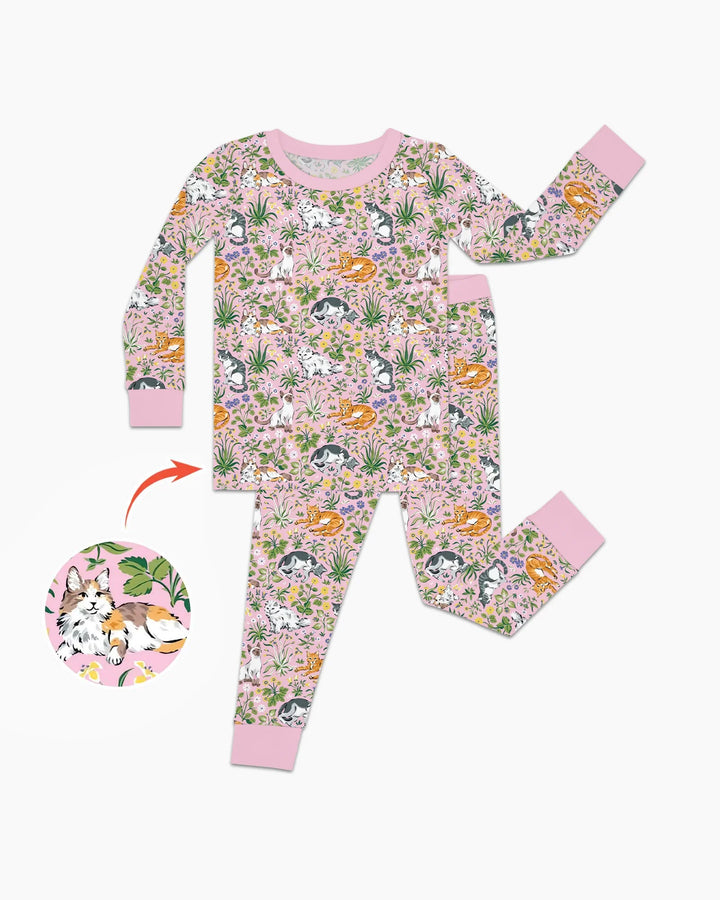 Zweiteiliges Langarm-Pyjama-Set mit Sommerfrüchten