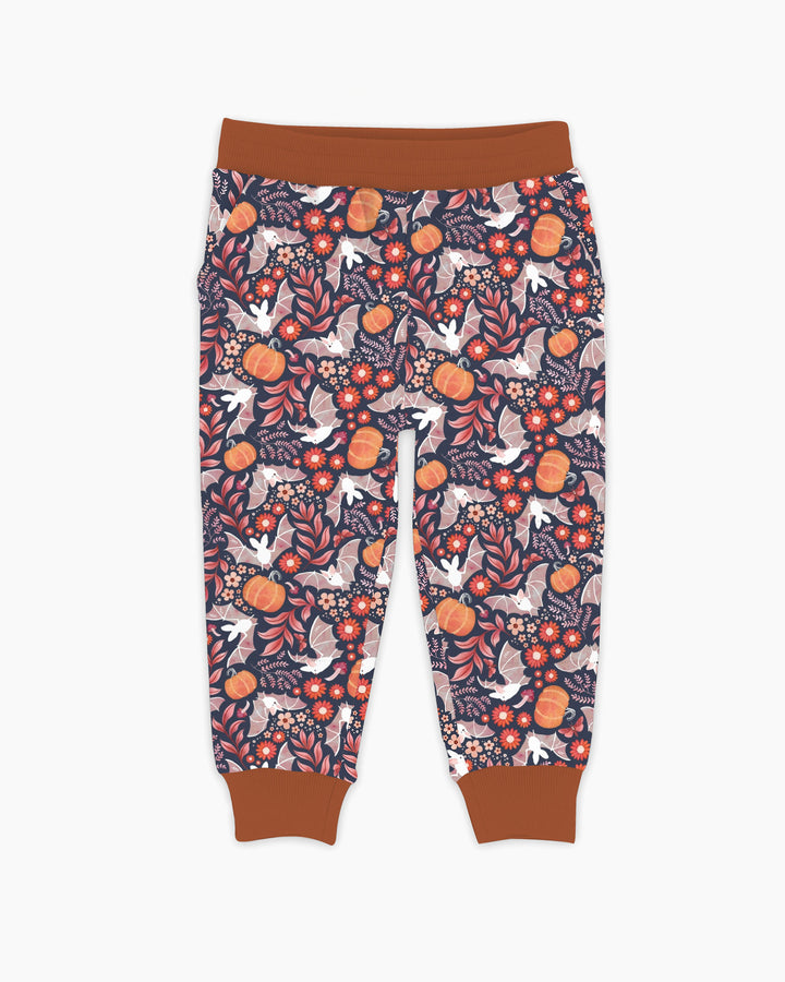 Bat Pumpkin Floral Halloween Bamboo Jogger