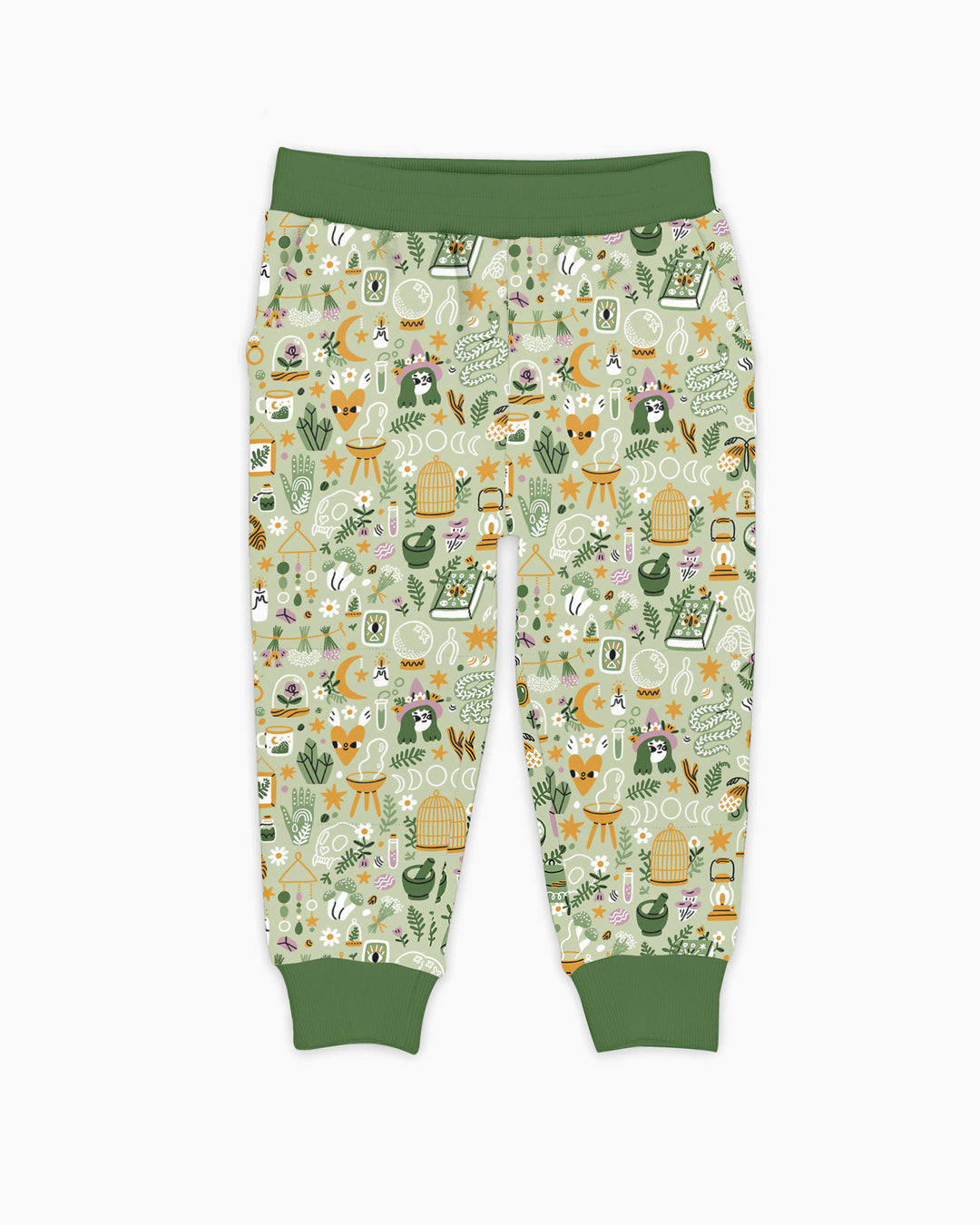 Boho Witchy Celestial Magic Floral Bamboo Jogger