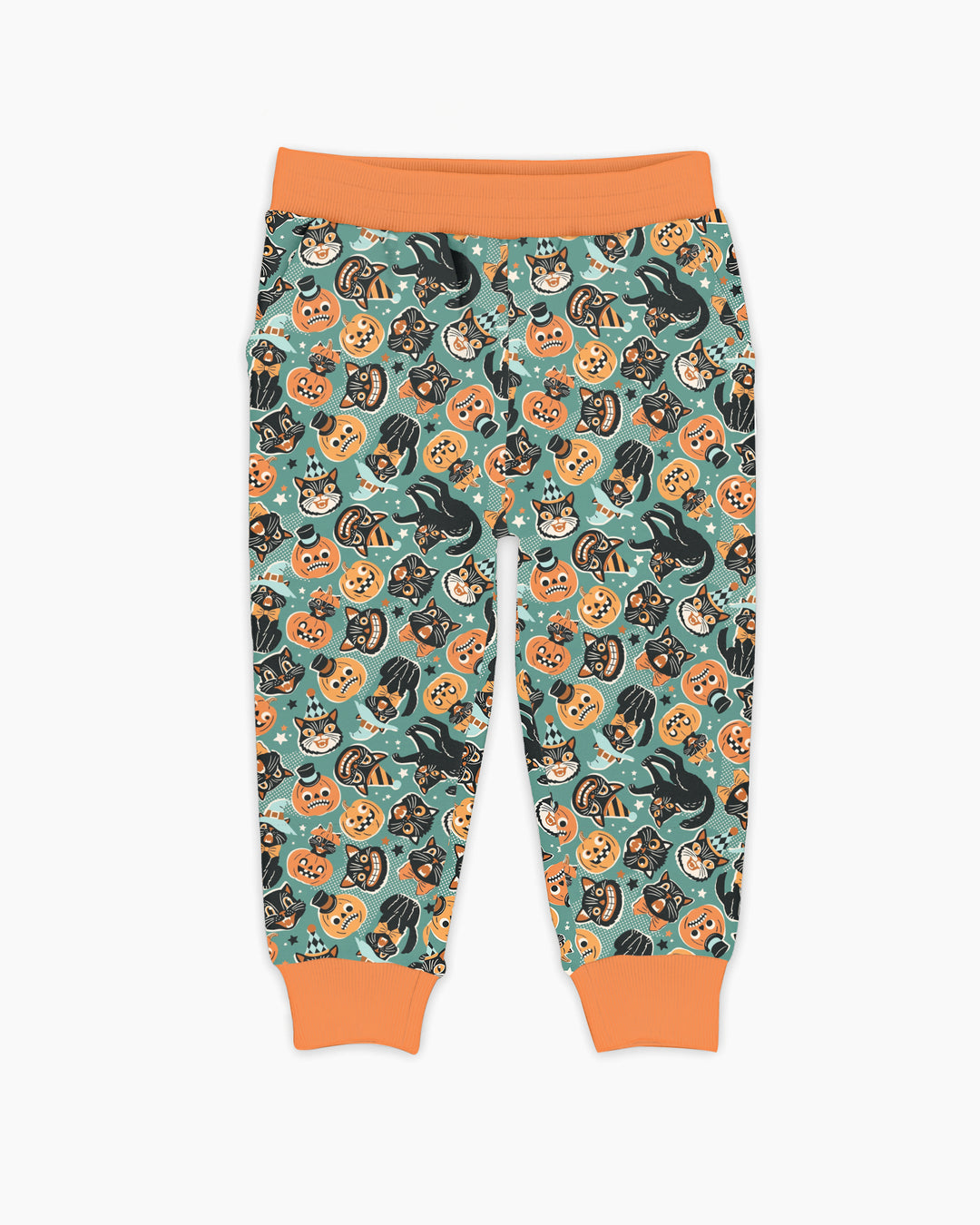 Retro Black Cat Witch Pumpkin Halloween Bamboo Jogger