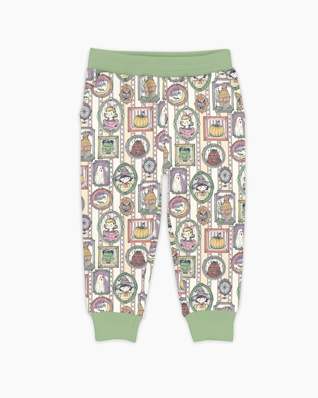 Vintage Halloween Ghost Pumpkin Portraits Bamboo Jogger