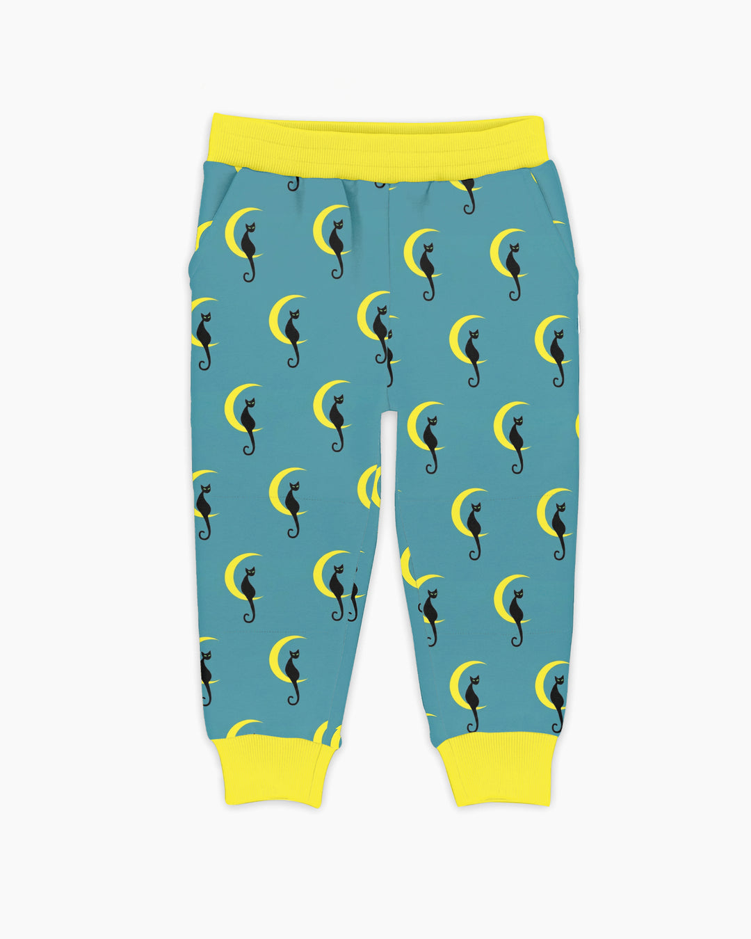 Black Cat Crescent Moon Celestial Night Bamboo Jogger